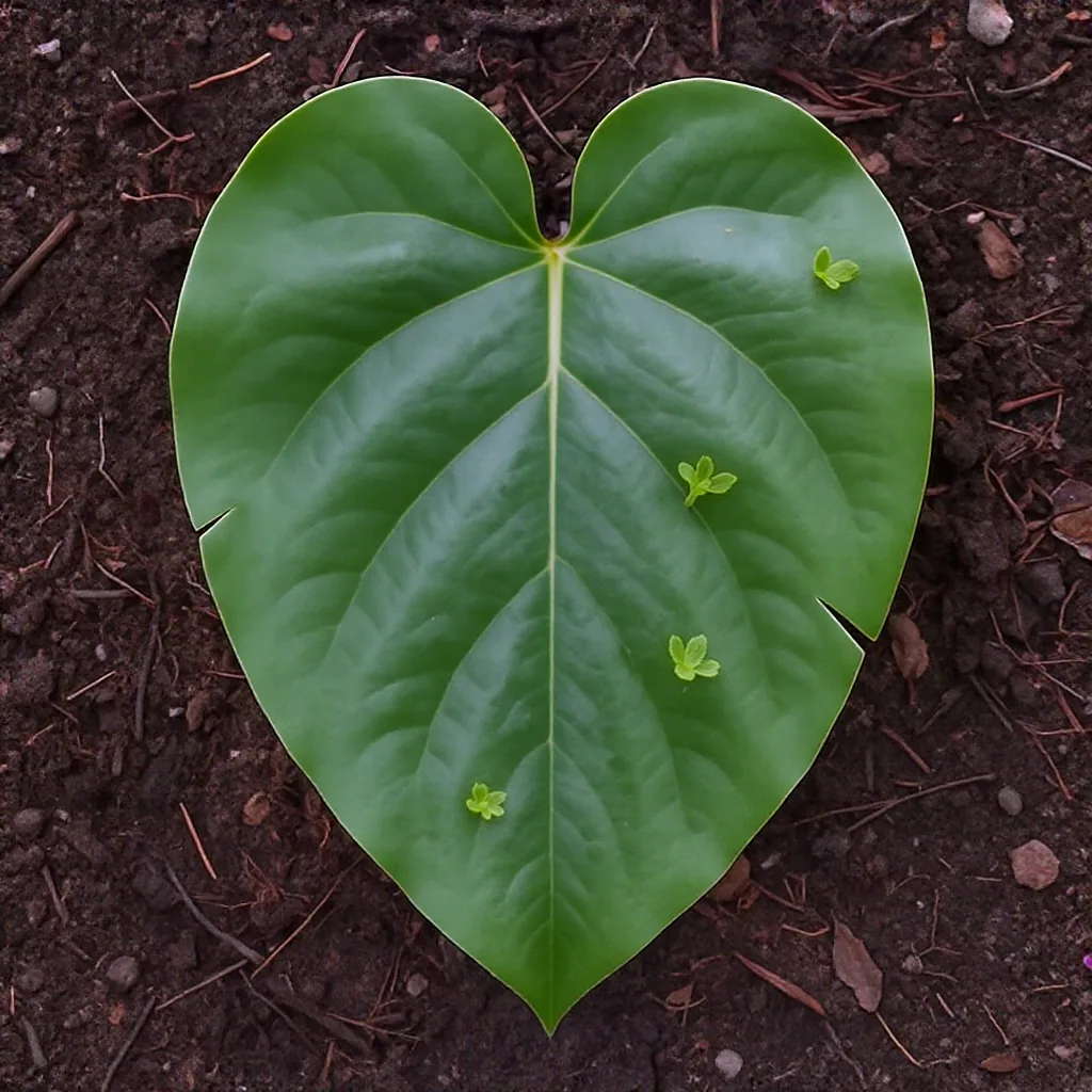 Top-down View Of A Rex Begonia Leaf With Notched Veins