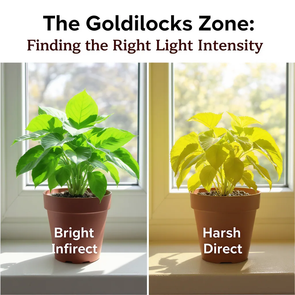 Side-by-side Comparison Of A Healthy Plant Cutting In Indirect Light
