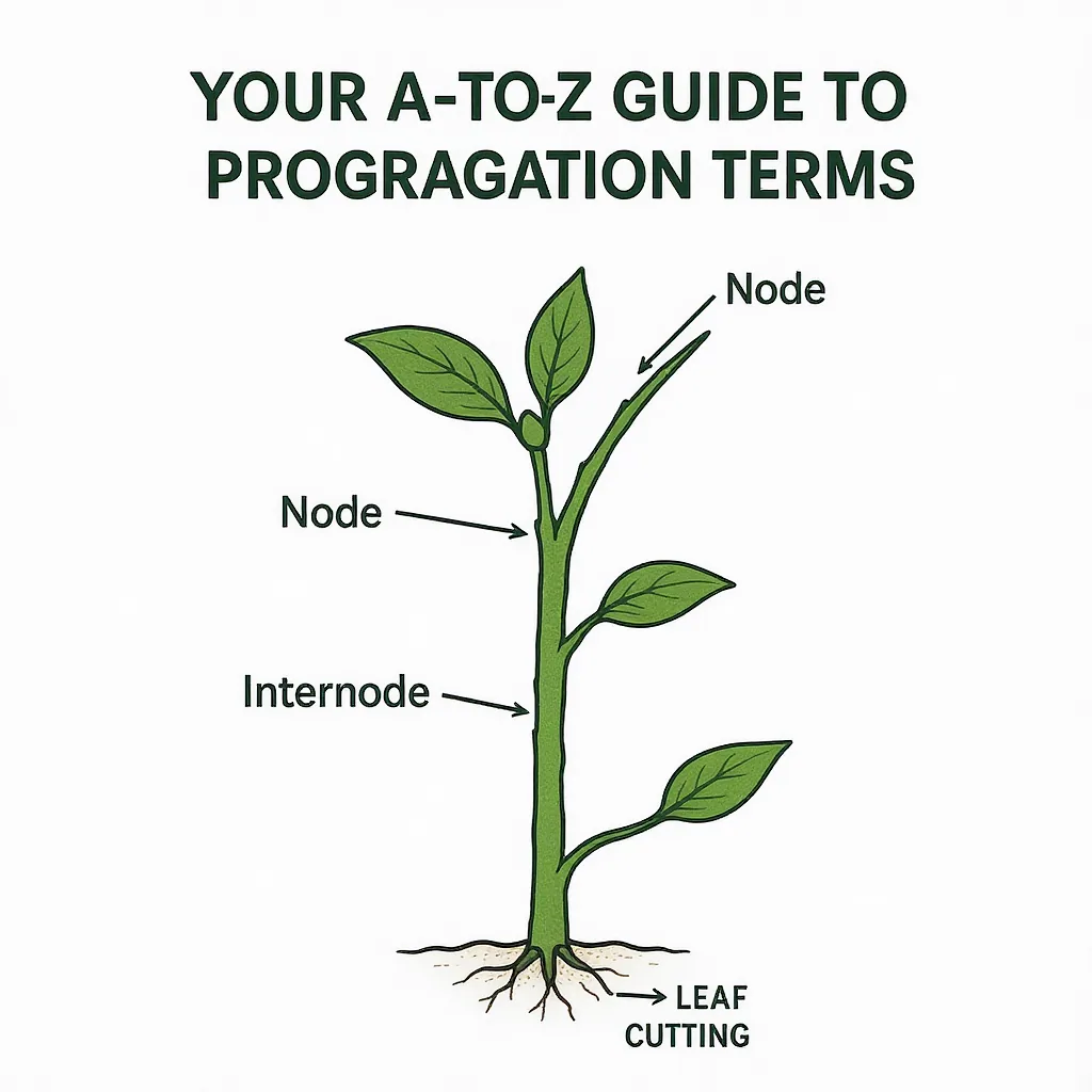 Clean Diagrammatic Plant Stem Labels Pointing Node Internode Axillary