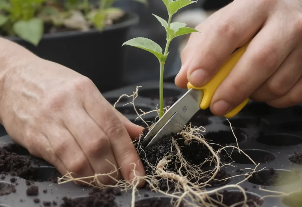 Diagnosing propagation problems: healthy vs. wilted cuttings with root development and mold issues
