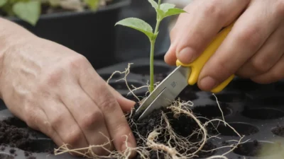 Diagnosing propagation problems: healthy vs. wilted cuttings with root development and mold issues