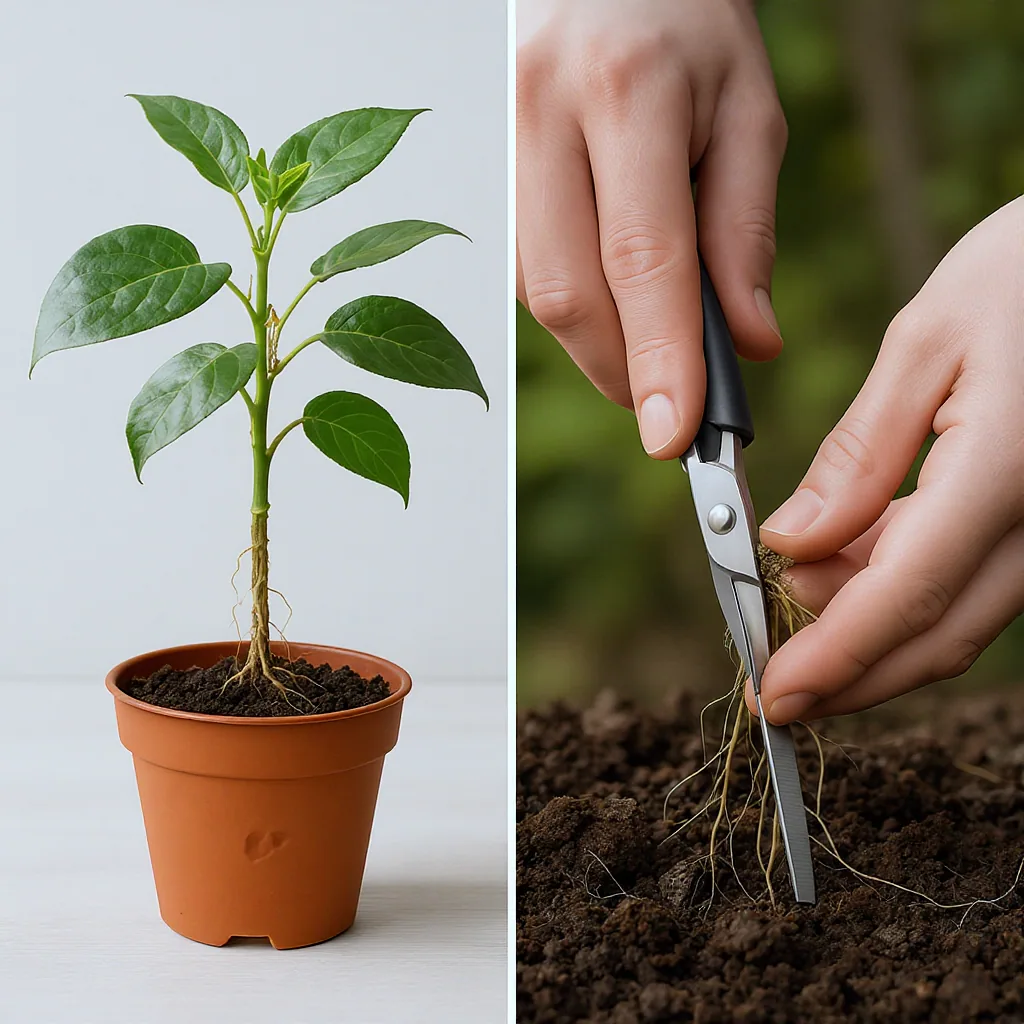 Side-by-side Comparison Of A Healthy Rooted Plant Cutting And Being