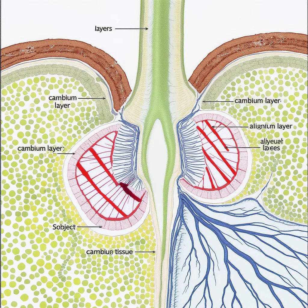 Scientific Diagram Of A Graft Union Cross-section Showing Aligned Cambium