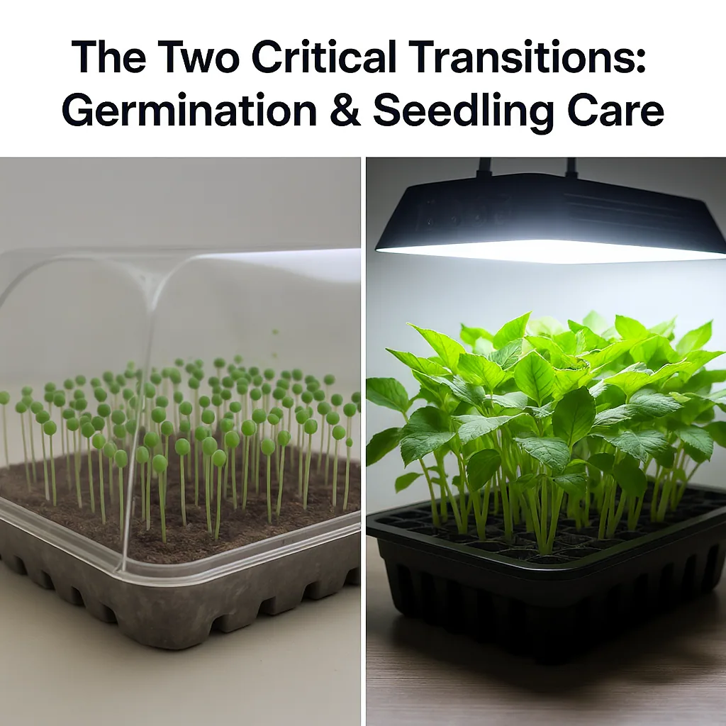 Side-by-side Comparison Of Seed Germination And Seedling Growth Stages