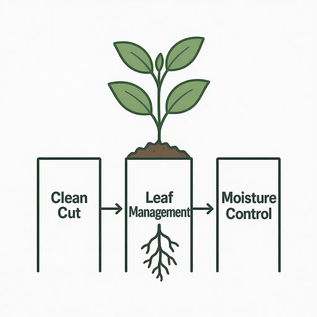 Diagram Of Three Pillars Labeled Clean Cut Leaf Management And