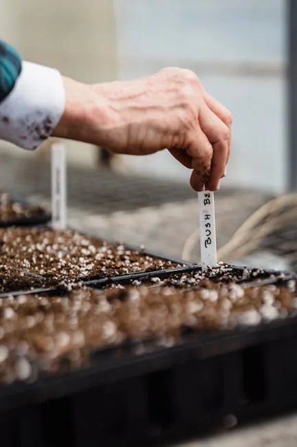 Gardener's Hands Using A Soil Thermometer With Germinating Seeds